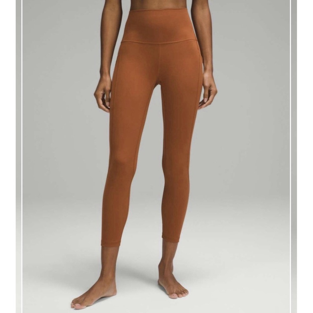 Lululemon Align High-Rise Pant Pockets 25" Size 8 Sable Brown Leggings Excellent